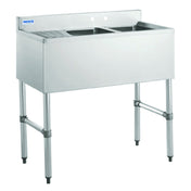 Hubert 99936 - Kratos® Underbar Compartment Sink, (2) Bowls, 36"W X 18.75"D X 33"H