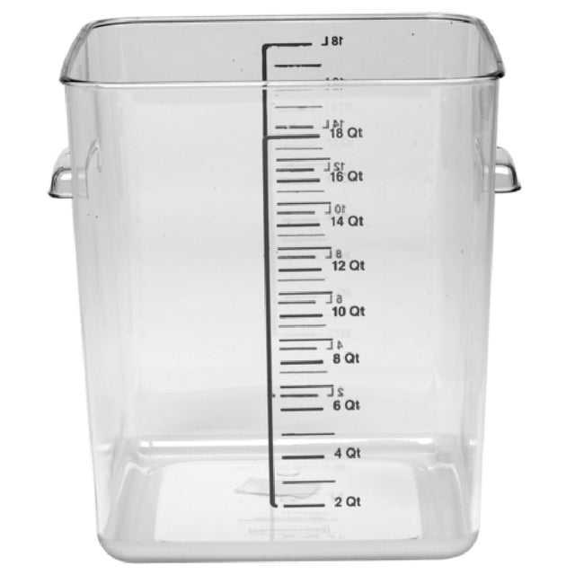 Rubbermaid FG631800CLR Space Saving Container 18 Quart 11-5/8"L X 10-1/2"W X 11-15/16"H