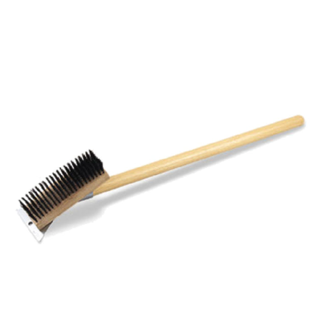 Alegacy Foodservice Products GB8708 Grill Brush With Scraper 7-1/4" X 2-1/2" Block 27" Handle Parallel To Brush
