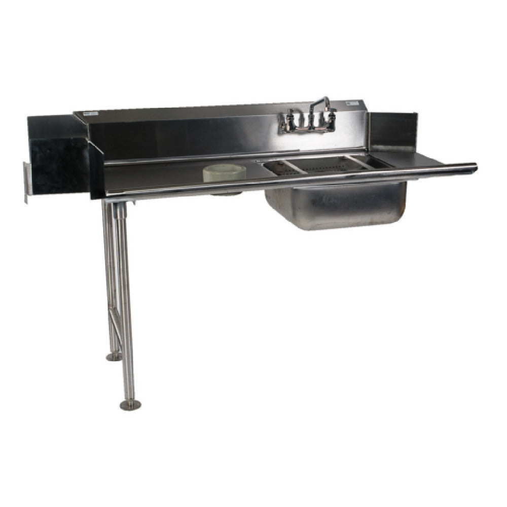 Winholt SDT-16-S-84L Straight Soiled Dish Table Left To Right Stainless Steel Legs And Clad Bullet Feet