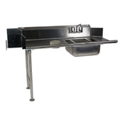 Winholt SDT-16-S-84L Straight Soiled Dish Table Left To Right Stainless Steel Legs And Clad Bullet Feet