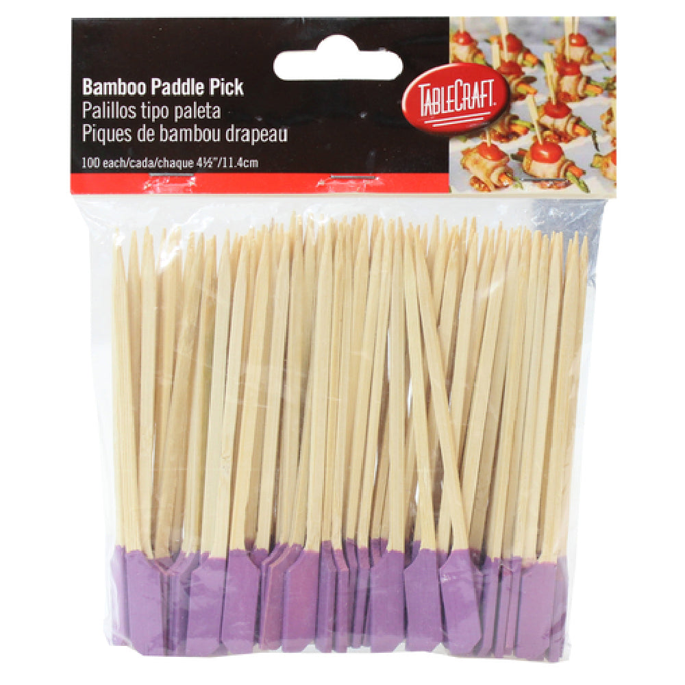 TableCraft Products BAMP45PR - Cash & Carry Paddle Pick, 4-3/4", Bamboo