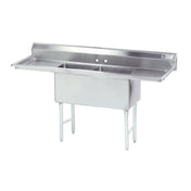 Advance Tabco FS-2-1824-18L Fabricated Sink 2-compartment 18" Left Drainboard