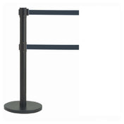 Aarco HBK-27BK HBK-27BK Form-A-Line™ System Dual Retractable Belt Style Has A Black Finish