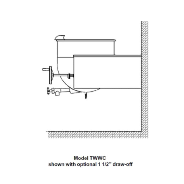 Legion TWWC-50MV Direct Steam Tilting Wall-Mount Kettle With Mixer 50-gallon