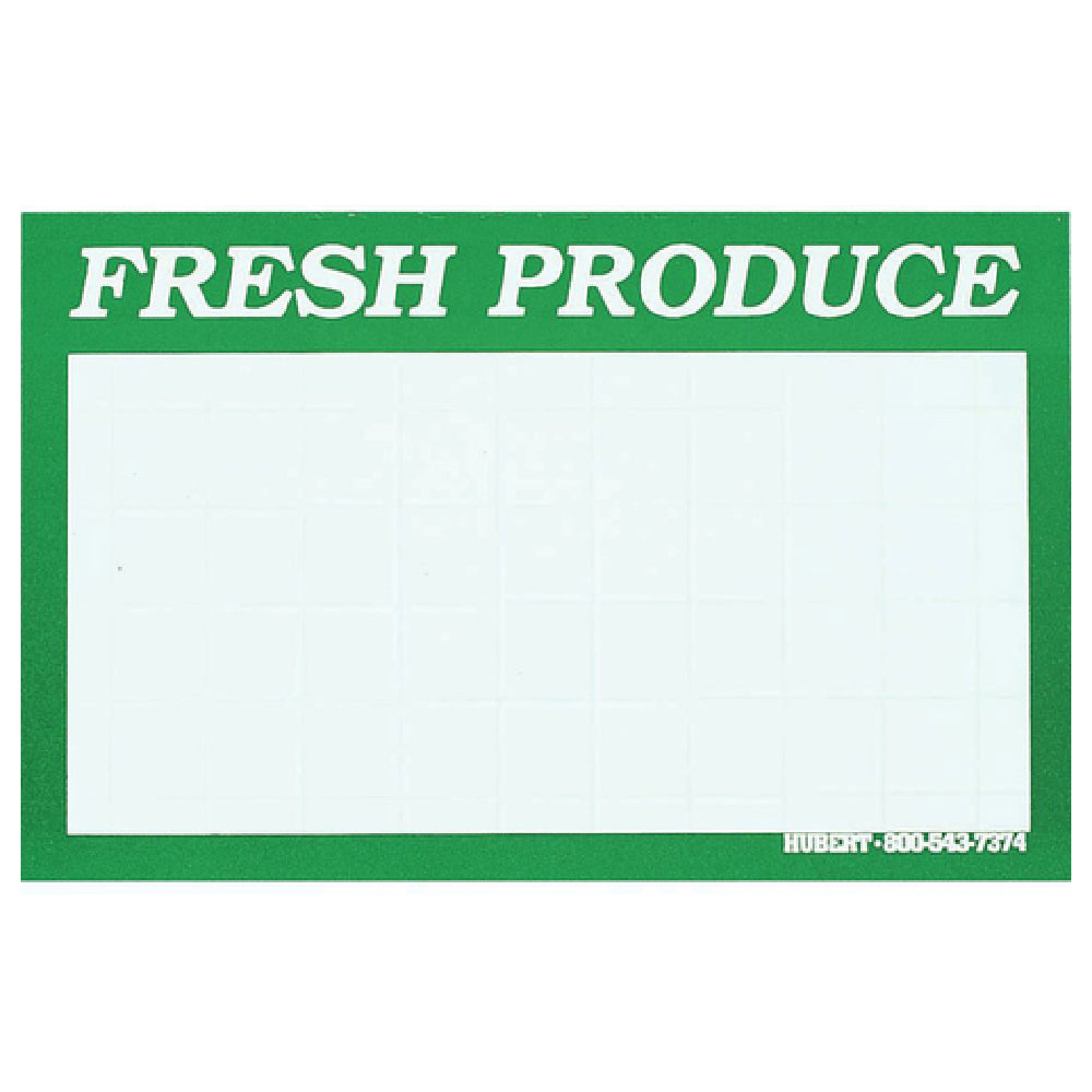 Hubert 89719 - Sign Card, "Fresh Produce" Imprinted, 11" X 7"