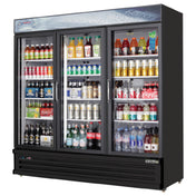 Everest Refrigeration EMSGR69B Reach-In Glass Door Merchandiser Refrigerator Three-section