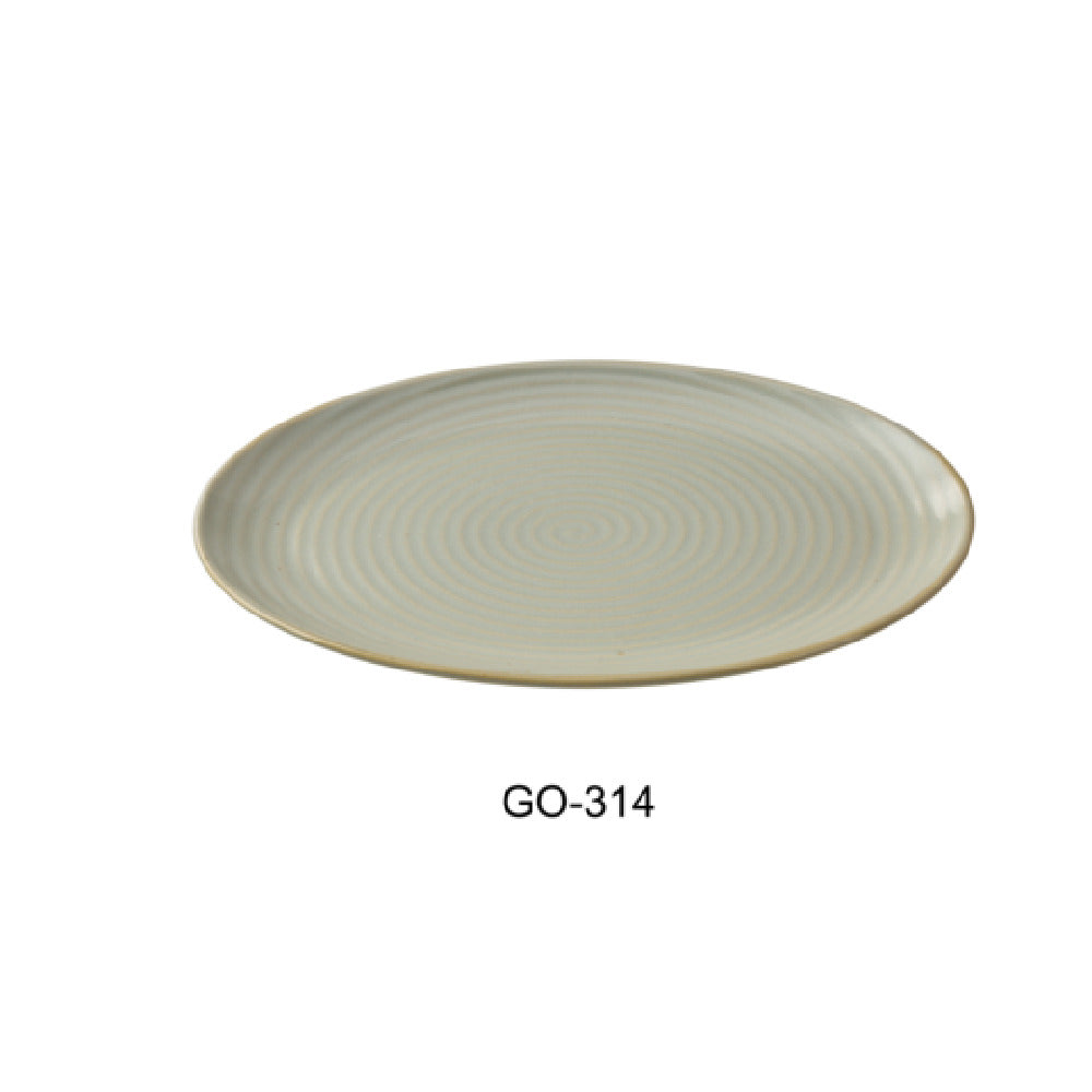Yanco GO-314 Golden Coast Dinner Plate 9"W X 14-1/4"D X 1-1/8"H Porcelain