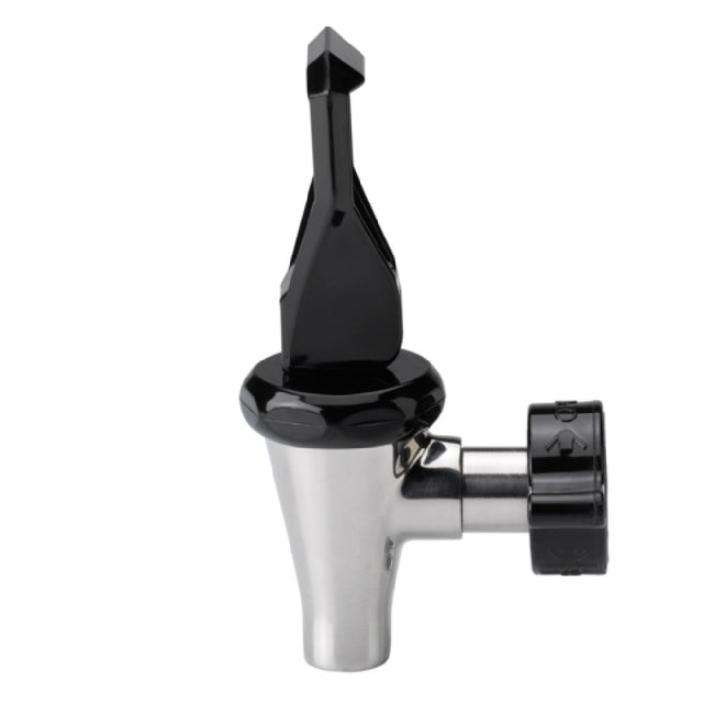 Service Ideas 120201 Jewel Standard Beverage Dispenser Spigot 7/8" 14 UNF Black And Polished Stainless
