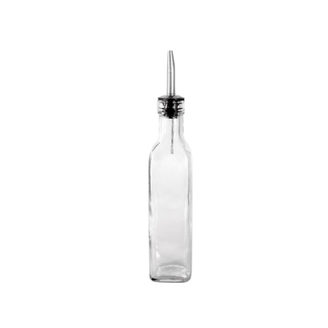 CAC China W3SQ-8BT Oil/Vinegar Cruet Glass 8 Oz. Lead Free Glass With Stainless Steel Pourer