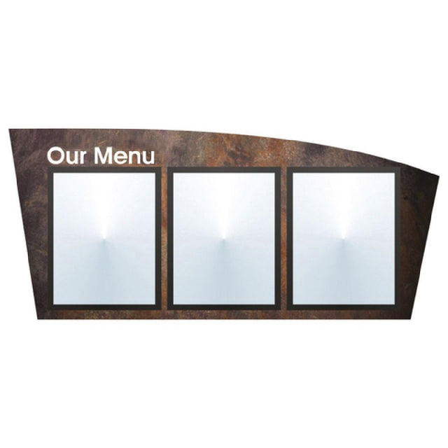 Hubert 21358 - Menu Board, 3-pocket, Wall-mount