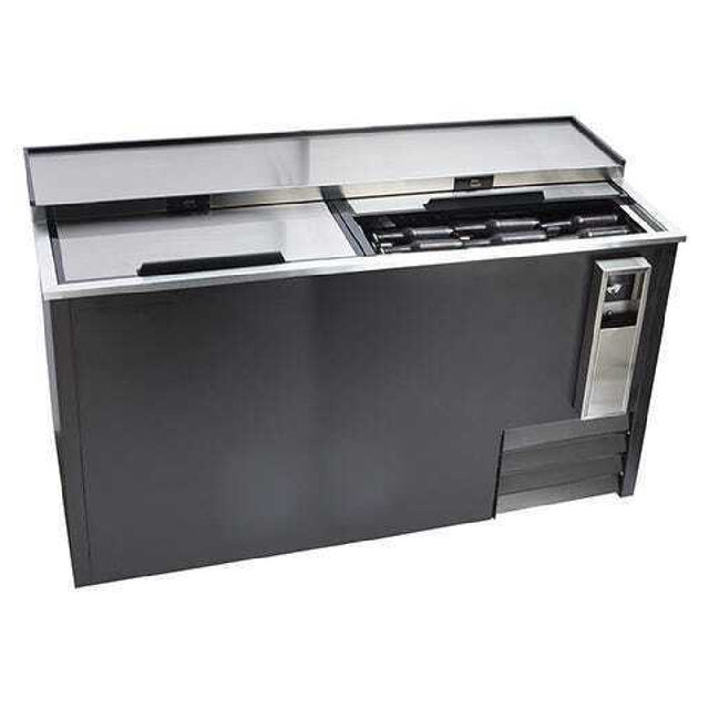 Hubert 69K-728 - Kratos® Commercial Horizontal Bottle Cooler, Black, Temperature Range +33F To +41F