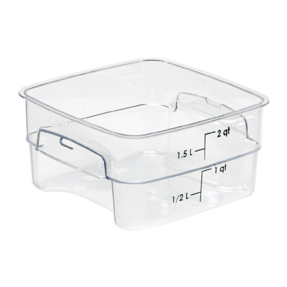 Cambro 2SFSPROCW135 CamSquare® FreshPro Food Container 2 Qt. 7-1/2"L X 7-1/2"W X 3-9/10"H
