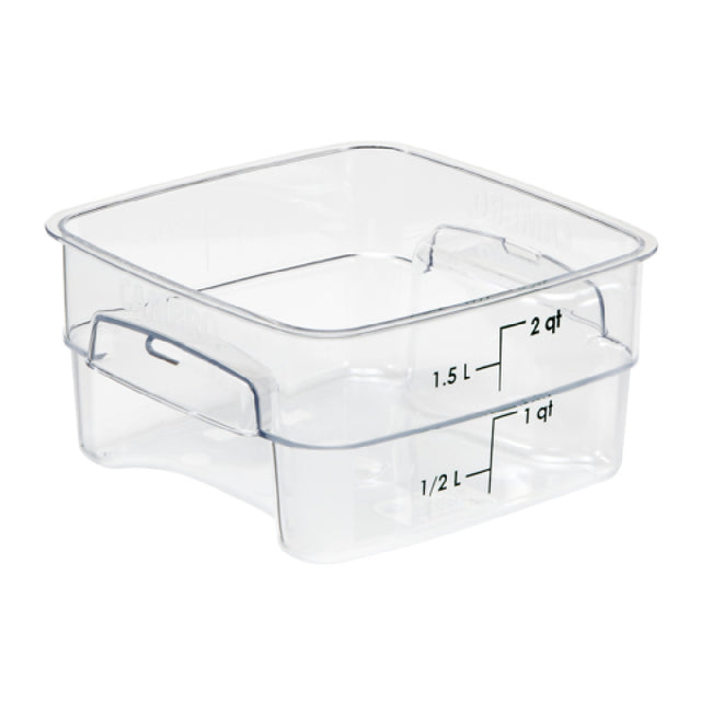 Cambro 2SFSPROCW135 CamSquare® FreshPro Food Container 2 Qt. 7-1/2"L X 7-1/2"W X 3-9/10"H