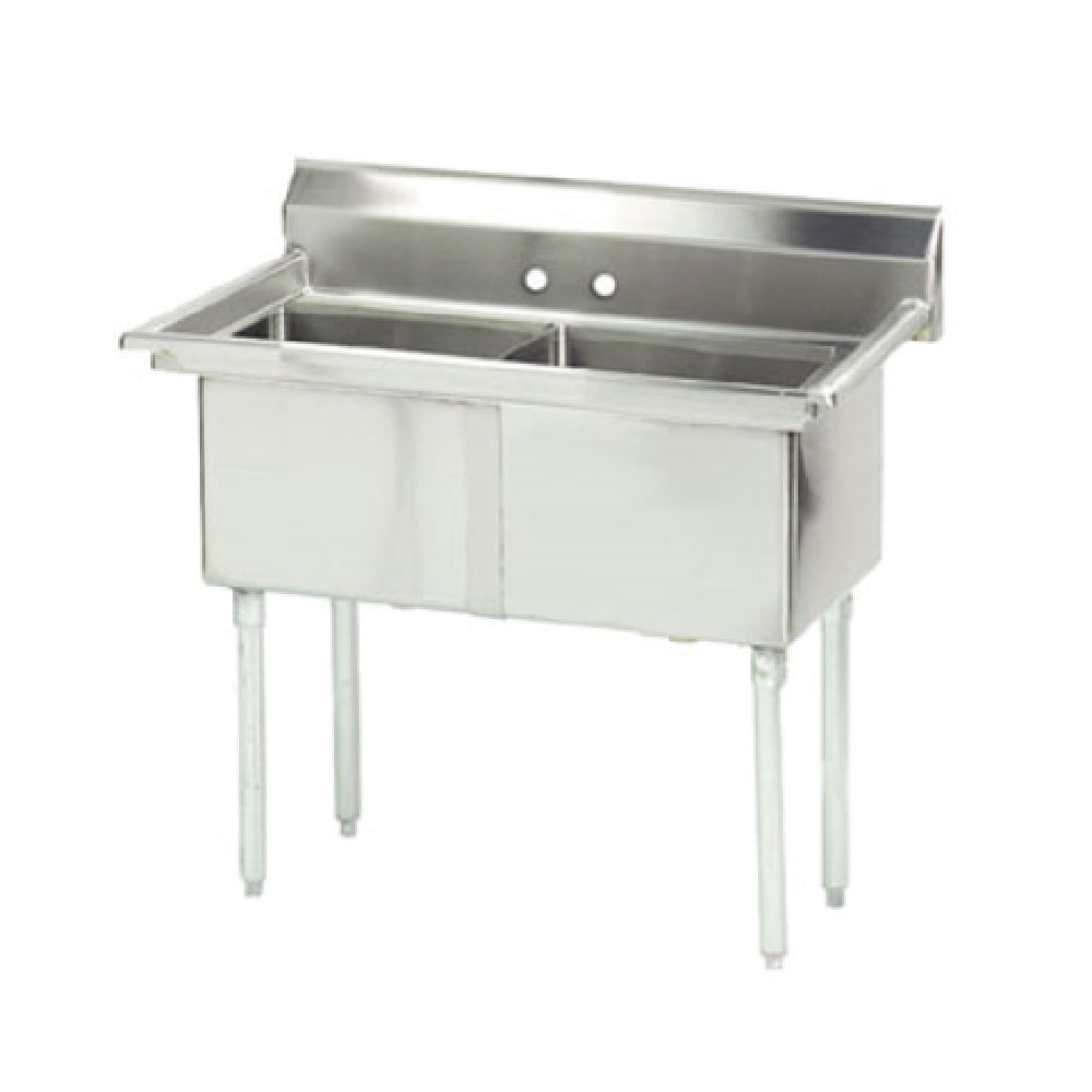 Advance Tabco FE-2-1812-X Special Value Fabricated Sink 2-compartment No Drainboards
