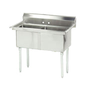 Advance Tabco FE-2-1812-X Special Value Fabricated Sink 2-compartment No Drainboards