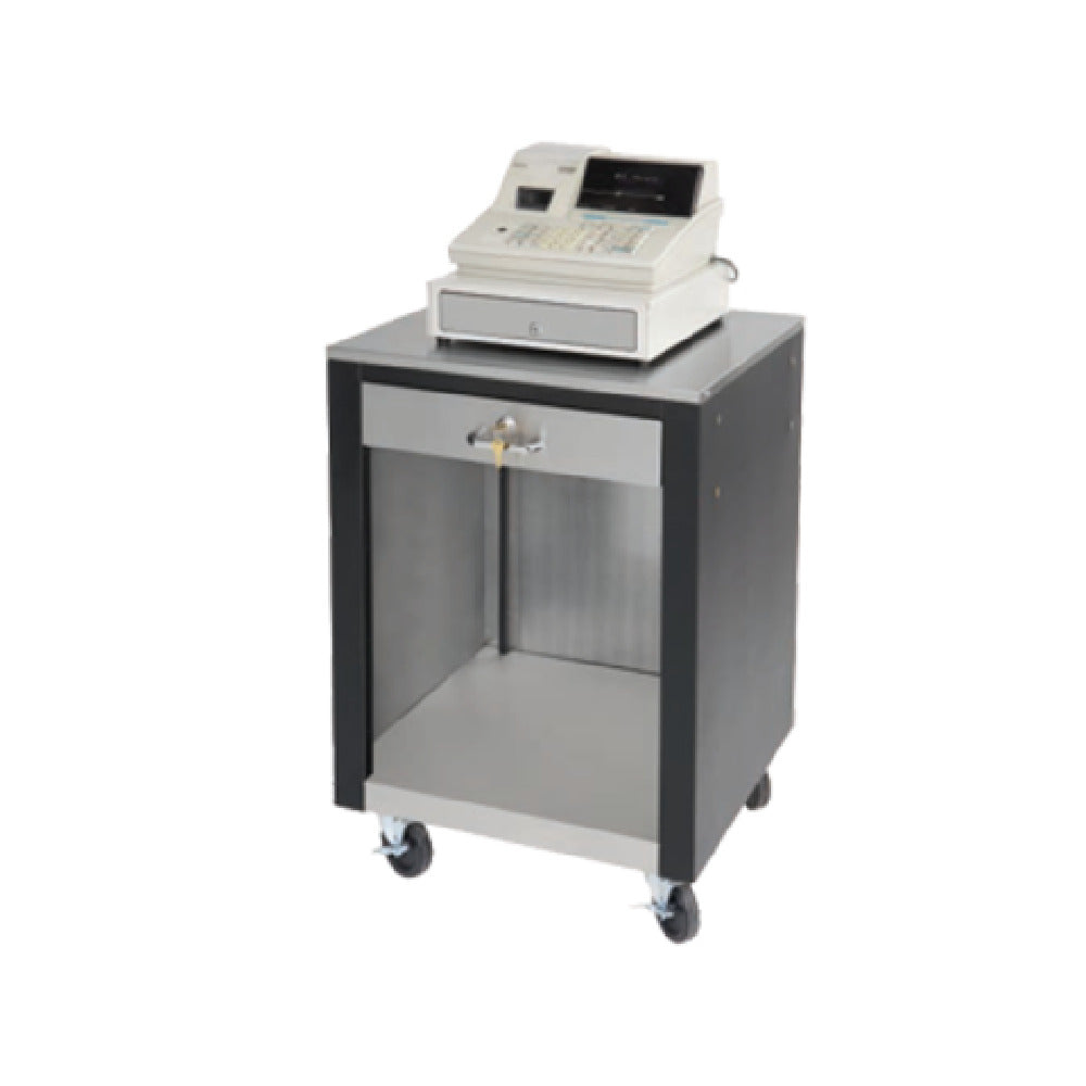 Advance Tabco BCRS-B Cashier Register Stand Stainless Steel Top Locking Drawer