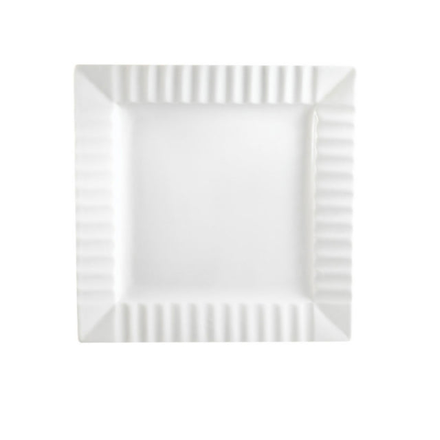 CAC China QE-8 Queensquare Plate 8-1/4"L X 8-1/4"W X 3/4"H Square