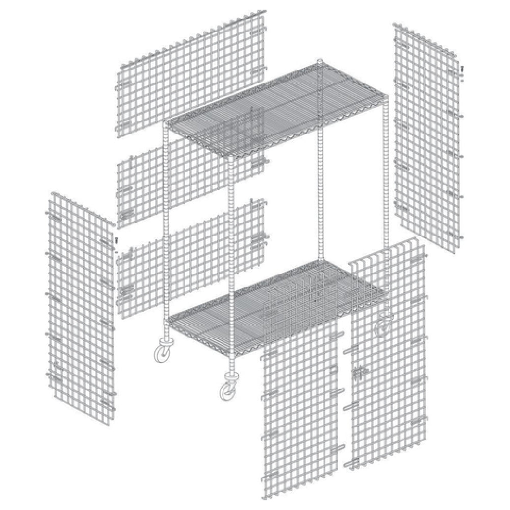 Hubert 54260 - Security Cart Kit, Wire, Mobile