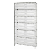 Quantum WR7-245CL Bin Wire Shelving System 48"W X 24"D X 74"H Overall Size 800 Lb. Capacity Per Shelf