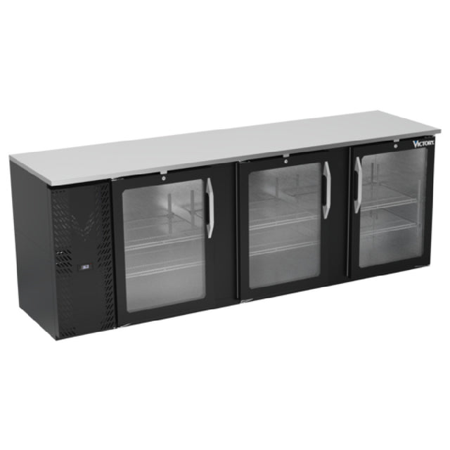 Victory VBBN94HC-G-B - Back Bar Refrigerator, Three-section, 94"W X 25-11/16"D X 34"H