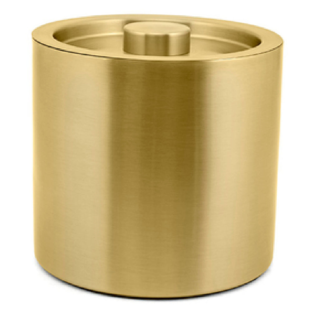 FOH RIB024GOS21_ 3qt Round Brushed Stainless Ice Bucket Matte Brass Includes One RIB024GOS21-BTM 3 Qt Round Brushed Stainless Ice Bucket Base Matte Brass