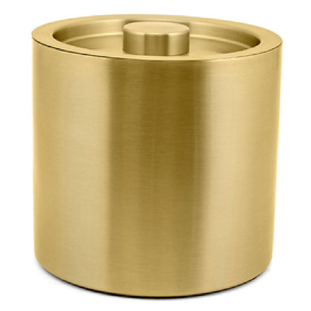 FOH RIB024GOS21_ 3qt Round Brushed Stainless Ice Bucket Matte Brass Includes One RIB024GOS21-BTM 3 Qt Round Brushed Stainless Ice Bucket Base Matte Brass