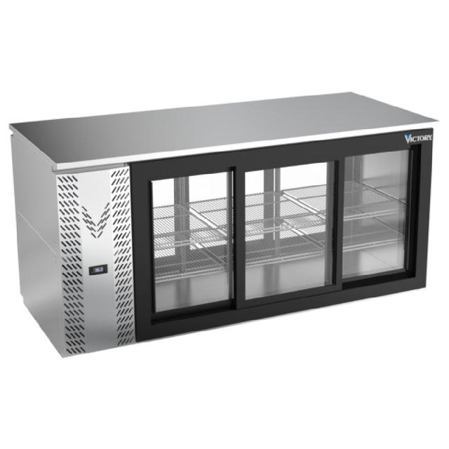 Victory VBB72HC-GS-PT-S - Pass-Thru Back Bar Refrigerator, Three-section, 72"W X 31-7/8”D X 34"H