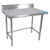 BK Resources QVTR5OB-6030 Work Table 60"W X 30"D X 39-3/4"H Overall Size 14/304 Stainless Steel Top With 5"H Backsplash