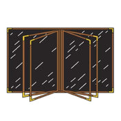 Menu Solutions RS170B Menu Cover Holds 5-1/2" X 11" Insert Six Panel Booklet
