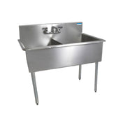 BK Resources BK8BS-2-24-12 Budget Sink Two Compartment 51"W X 27-1/2"D X 41"H Overall Size