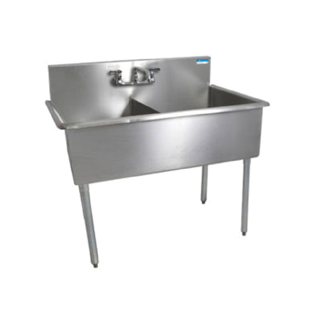 BK Resources BK8BS-2-24-12 Budget Sink Two Compartment 51"W X 27-1/2"D X 41"H Overall Size