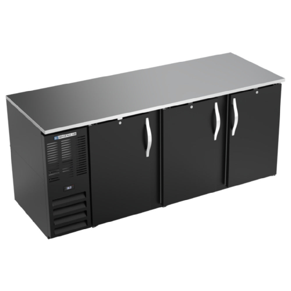 Beverage Air BB78HC-F-B - Refrigerated Food Rated Back Bar Storage Cabinet, Three-section
