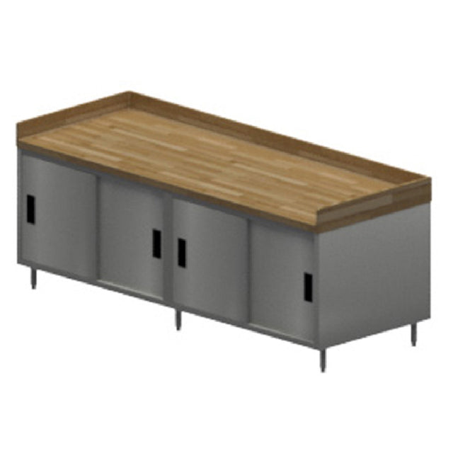 BK Resources CMBT-3096S Chef Table Cabinet Base With Sliding Doors 96"W X 30"D X 39"H Overall Size