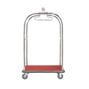 Aarco LC-3C Luggage Cart 26-1/4"W X 45"L X 75"H 1-1/2" Dia. Tubular Chrome Frame
