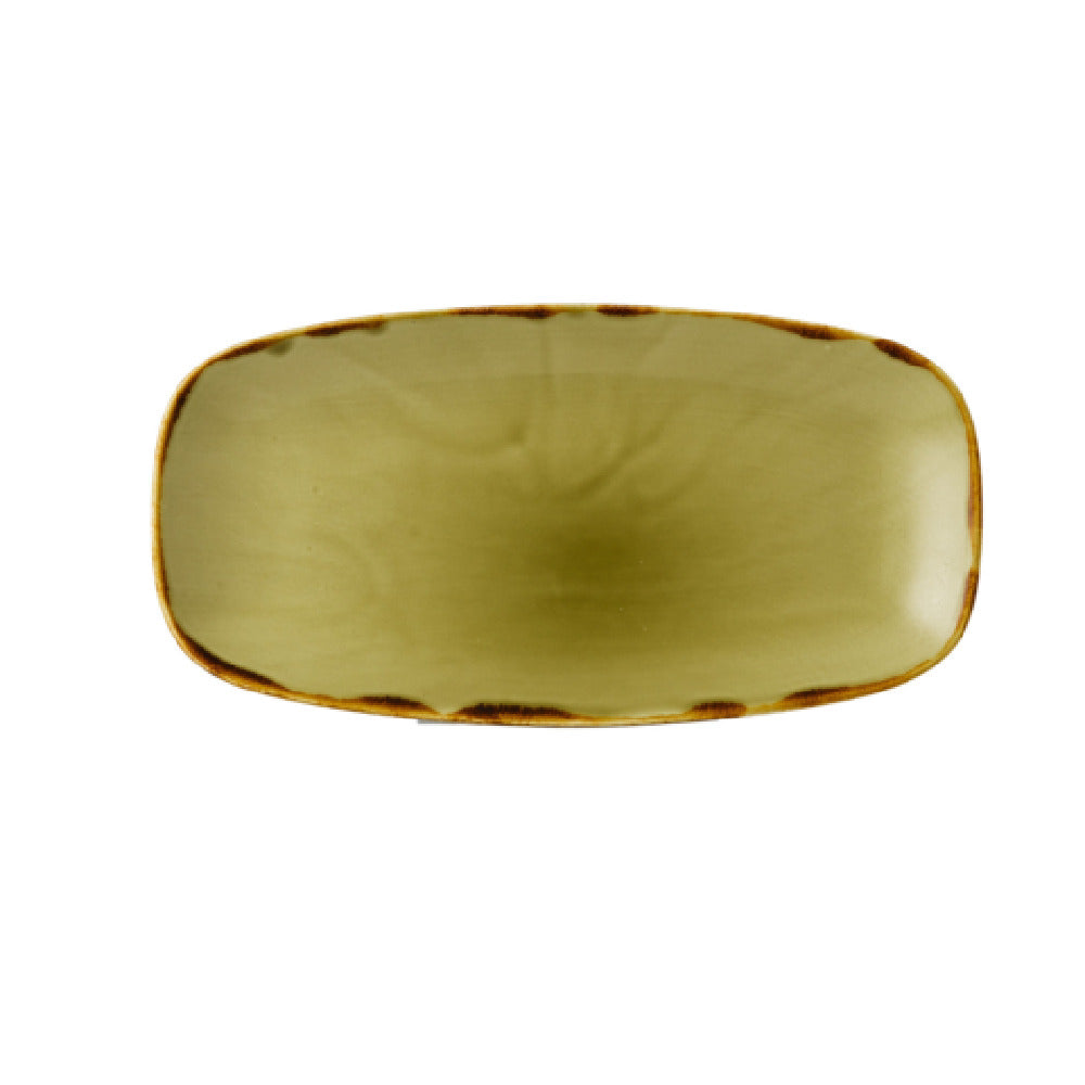 Arc Cardinal HG355 Dudson Harvest Green Oblong Tray (L:13.875'' X W:7.375'') Vitrified Ceramic