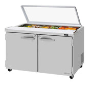 Turbo Air PST-48-N-GL PRO Series Sandwich/Salad Prep Table With Glass Lid Two-section