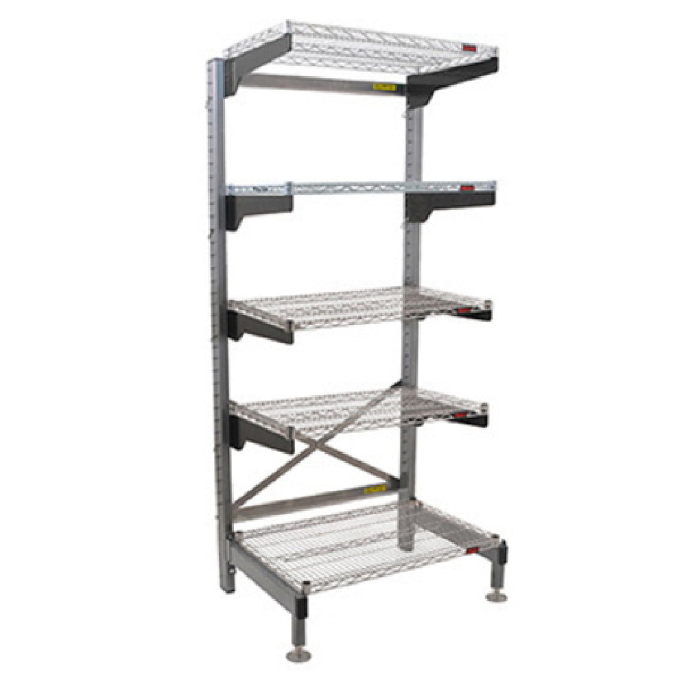 Eagle Q3042V86-5 Q-LEVER Cantilever Shelving Unit 5-tier 46"W X 35"D X 86"H Overall Size