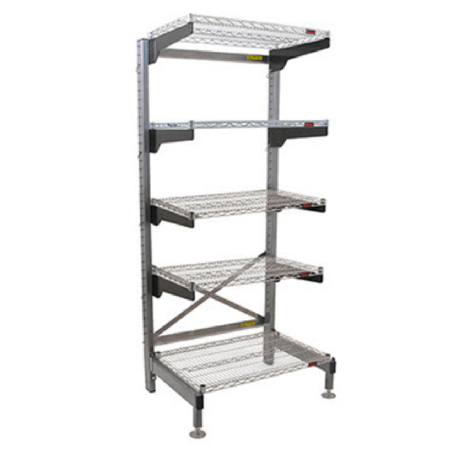 Eagle Q3042V86-5 Q-LEVER Cantilever Shelving Unit 5-tier 46"W X 35"D X 86"H Overall Size