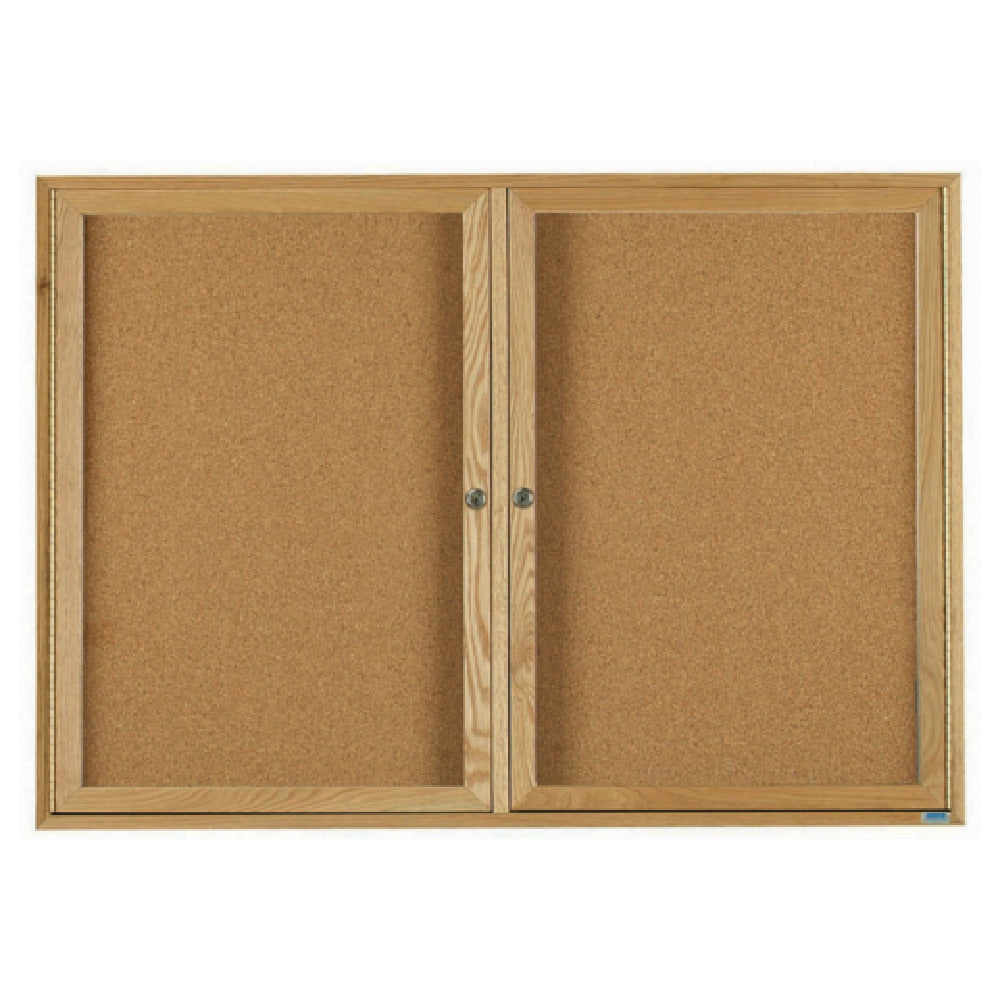 Aarco OBC3660R Red Oak Bulletin Board 60"W X 36"H Enclosed