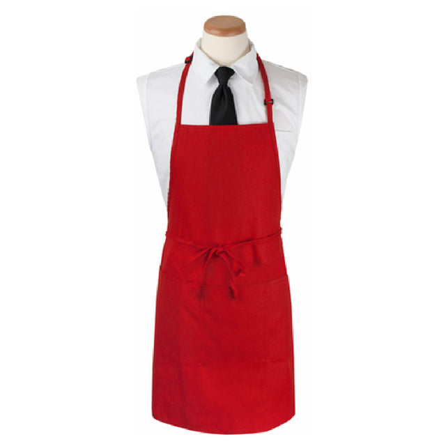 John Ritzenthaler Company 3PBIAELRD Chef Revival® Bib Apron 26" X 31" Extra Long 3 Front Pockets And Pen Pocket With Seamless Bottoms