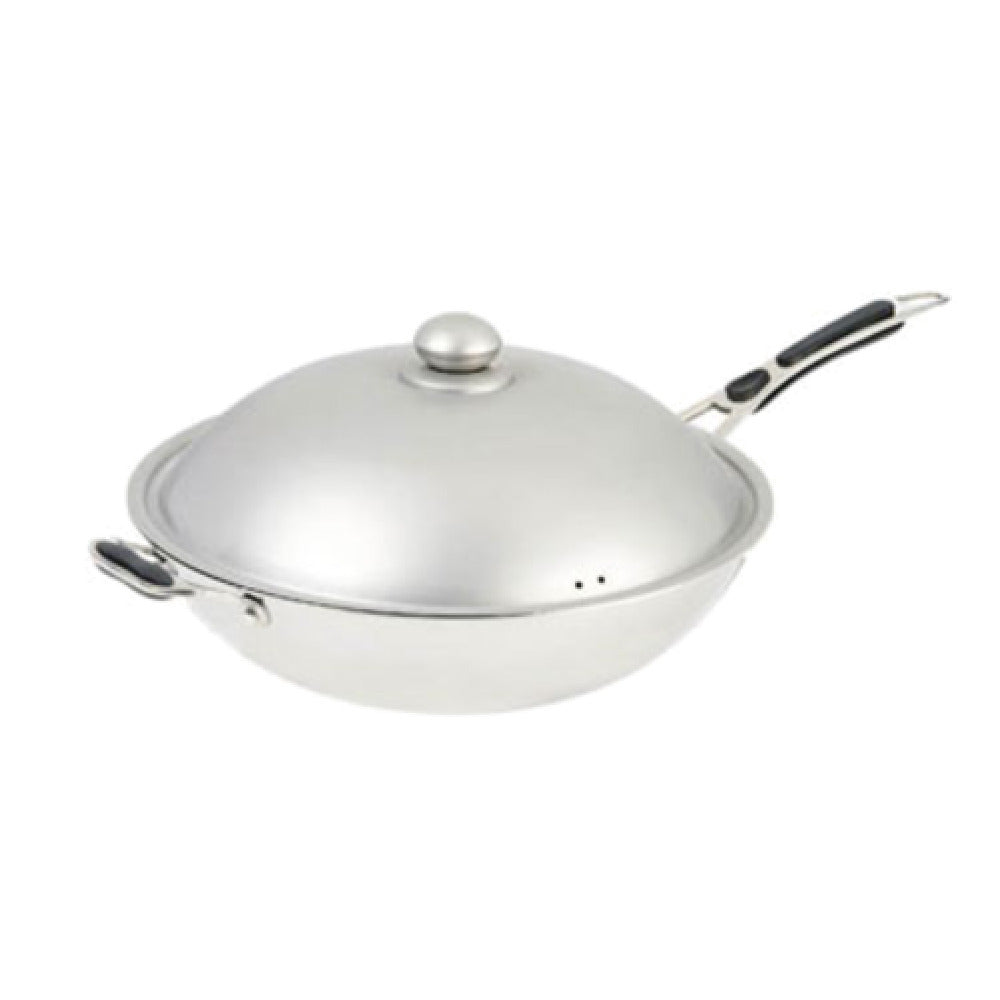 Admiral Craft IND-WOK Wok 14-1/4" Overall Dia. (9-1/2" Bottom Dia.) With Cover