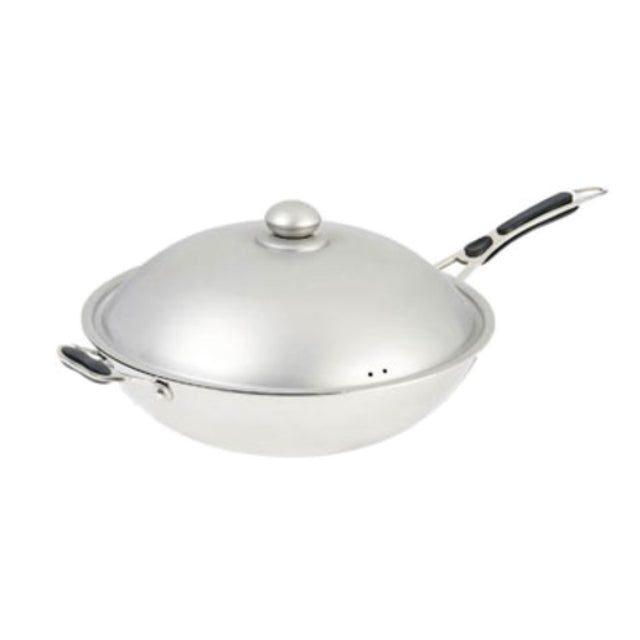 Admiral Craft IND-WOK Wok 14-1/4" Overall Dia. (9-1/2" Bottom Dia.) With Cover