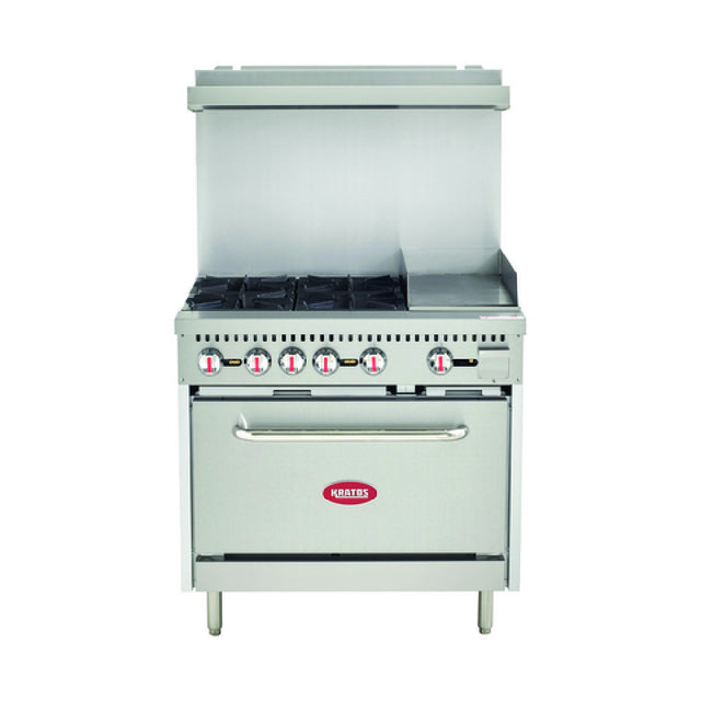 Hubert 140546 - (140546) Kratos® Gas Range, 36"W X 32-3/5"D X 60"H, Natural Gas