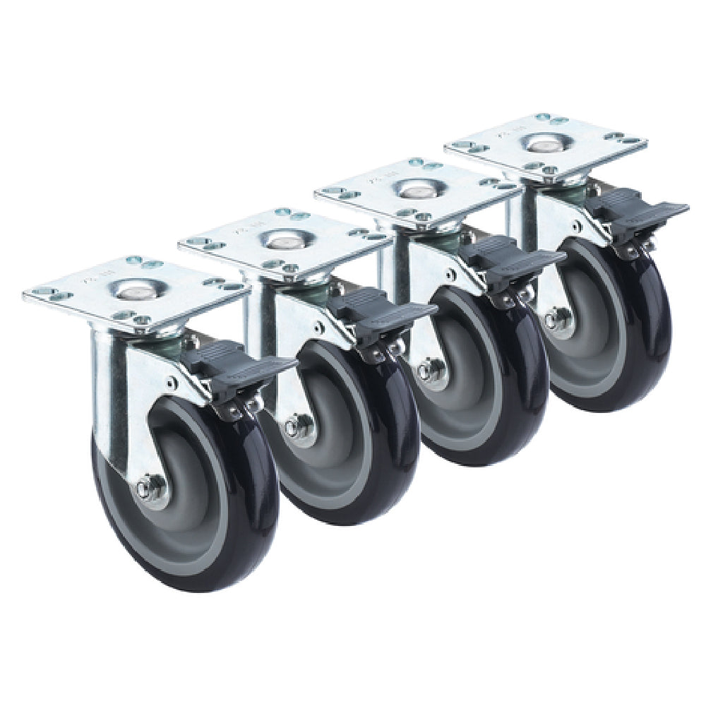 Krowne 28-260S Krowne Heavy Duty Plate Caster With Front Brake 3-1/2" X 3-1/2" Plate