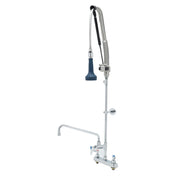 T&S Brass B-5120-12CRB8TP EasyInstall DuraPull Pre-Rinse Unit 8" Deck Mount Add-on Faucet With 12" Swing Nozzle