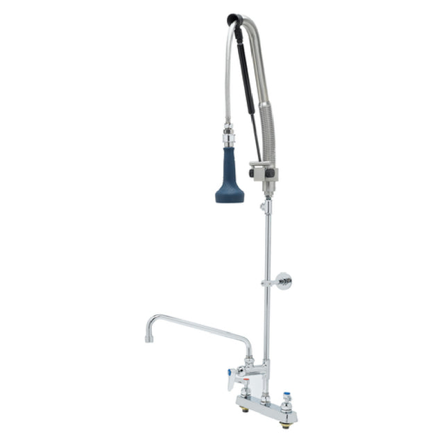T&S Brass B-5120-12CRB8TP EasyInstall DuraPull Pre-Rinse Unit 8" Deck Mount Add-on Faucet With 12" Swing Nozzle
