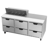 Beverage Air SPED72HC-10-6 Sandwich Top Refrigerated Counter Three-section 72"W