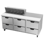 Beverage Air SPED72HC-10-6 Sandwich Top Refrigerated Counter Three-section 72"W