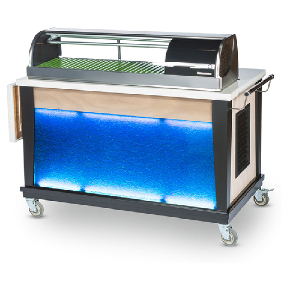 Bon Chef 50045 Sushi Cart 54-1/2"L X 30"W X 45"H Solid Surface Counter Top With Solid Surface Drop Leaf